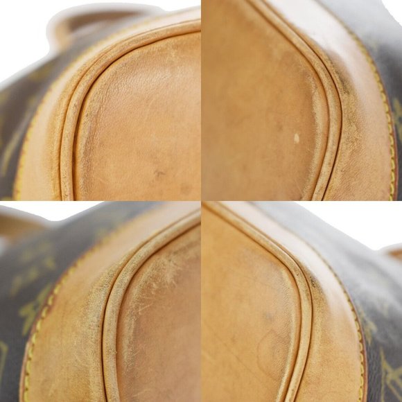 Authentic LOUIS VUITTON LV Logo Alma Hand Bag Monogram Leather Brown France - Picture 4 of 10